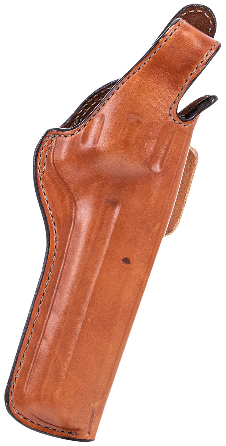 Bianchi 5BHL Thumbsnap OWB Holster Size 05 Tan Leather Belt Loop Right Hand Fits S&W K Frame/Taurus 415T 2-2.25"