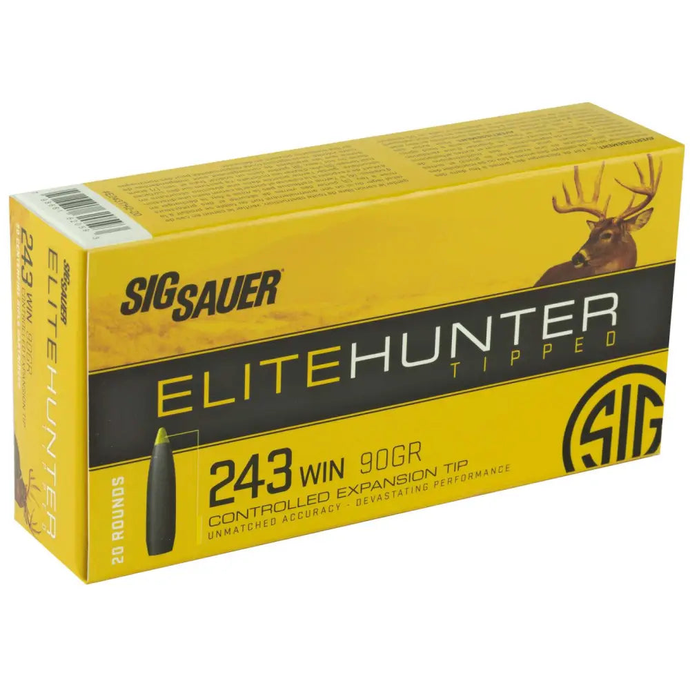 Sig Sauer Polymer Tip Boat TailSig Sauer Elite Hunter Tipped .243 Winchester 90 gr PolyTip ammo