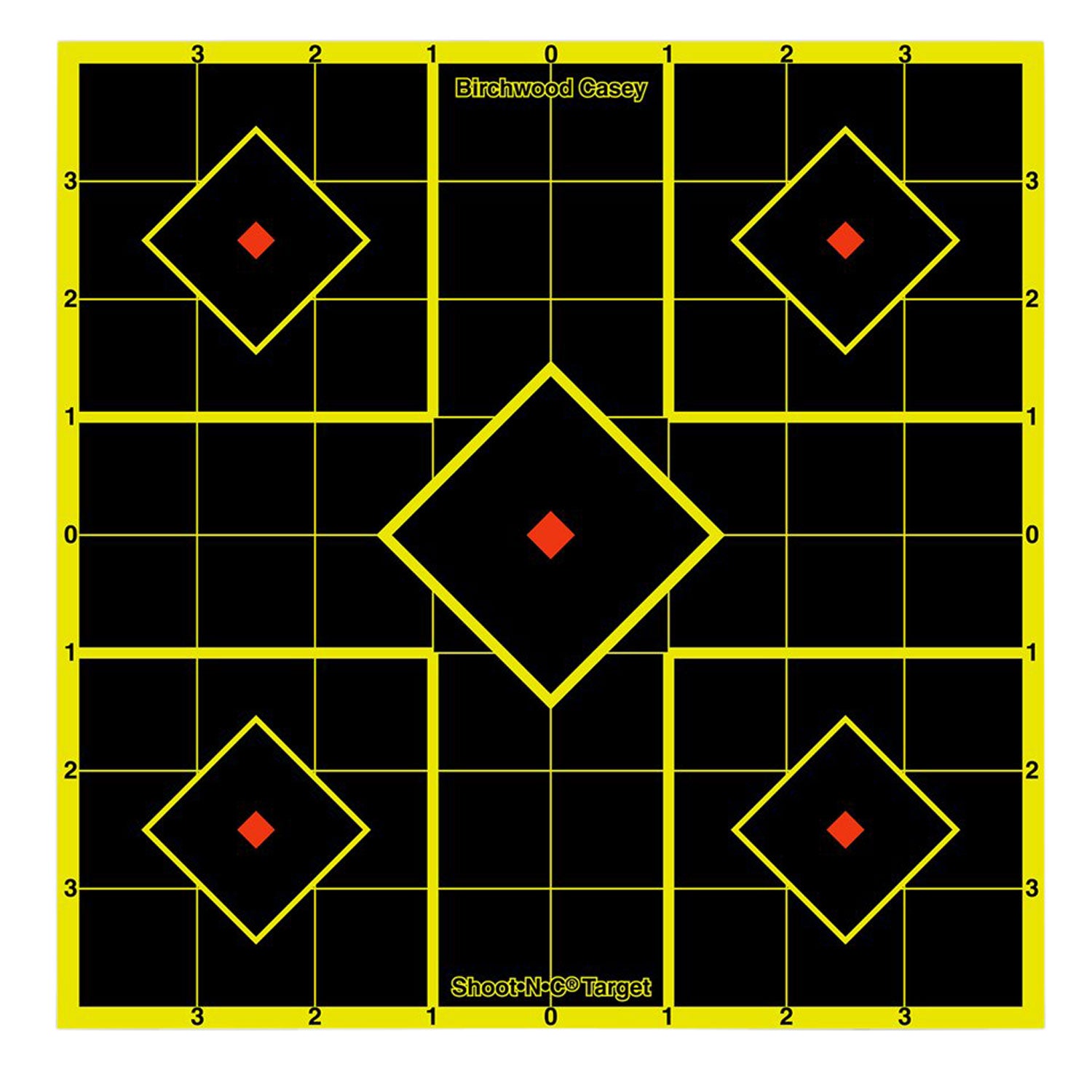 Birchwood Casey 34112 Shoot-N-C Reactive Self-Adhesive Paper Target Multi Color 8" 5-Diamond 15 Pack