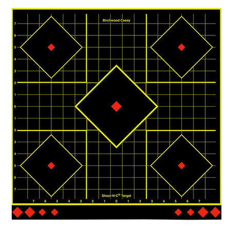 Birchwood Casey 34175 Shoot-N-C Reactive Self-Adhesive Paper Target Multi Color 17.75" 5-Diamond 5 Pack