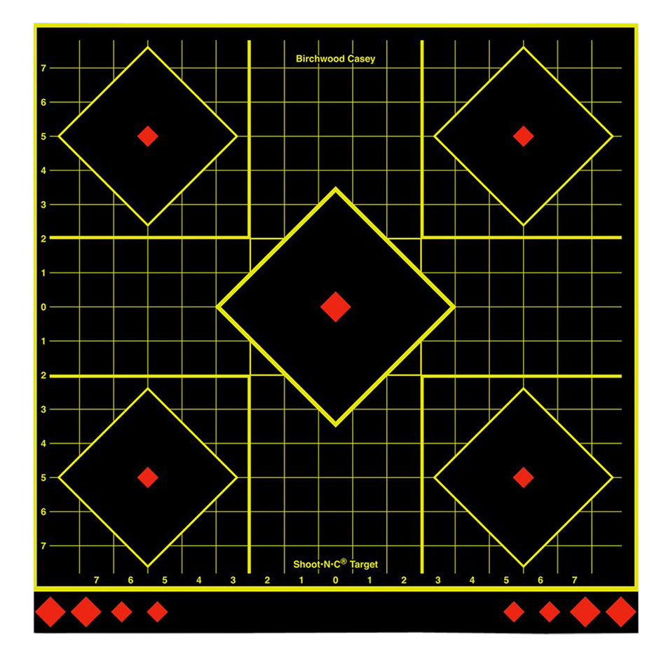 Birchwood Casey 34175 Shoot-N-C Reactive Self-Adhesive Paper Target Multi Color 17.75" 5-Diamond 5 Pack