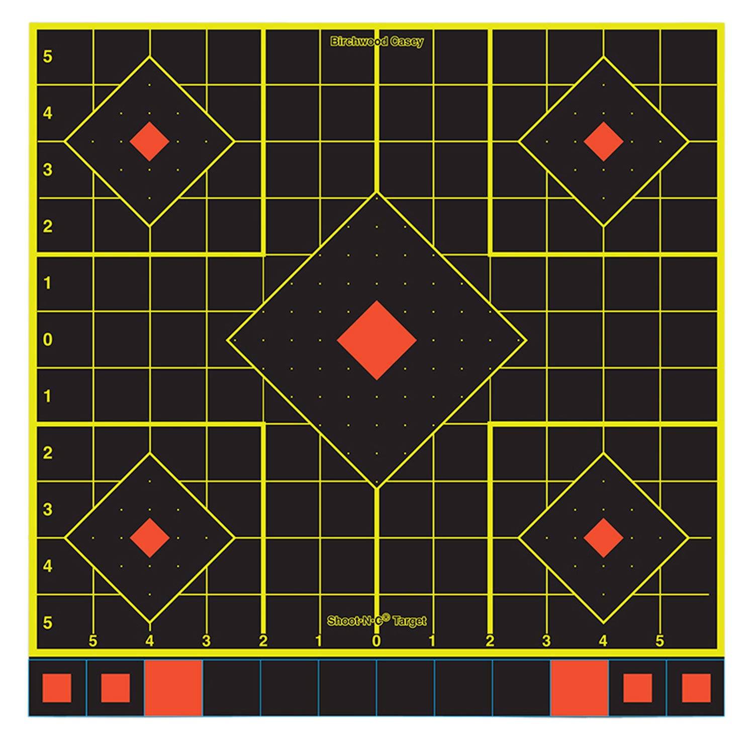 Birchwood Casey 34214 Shoot-N-C Reactive Self-Adhesive Paper Target Multi Color 12" 5-Diamond 12 Pack