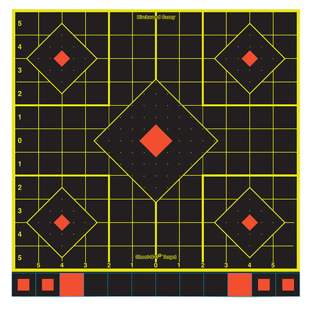 Birchwood Casey 34214 Shoot-N-C Reactive Self-Adhesive Paper Target Multi Color 12" 5-Diamond 12 Pack