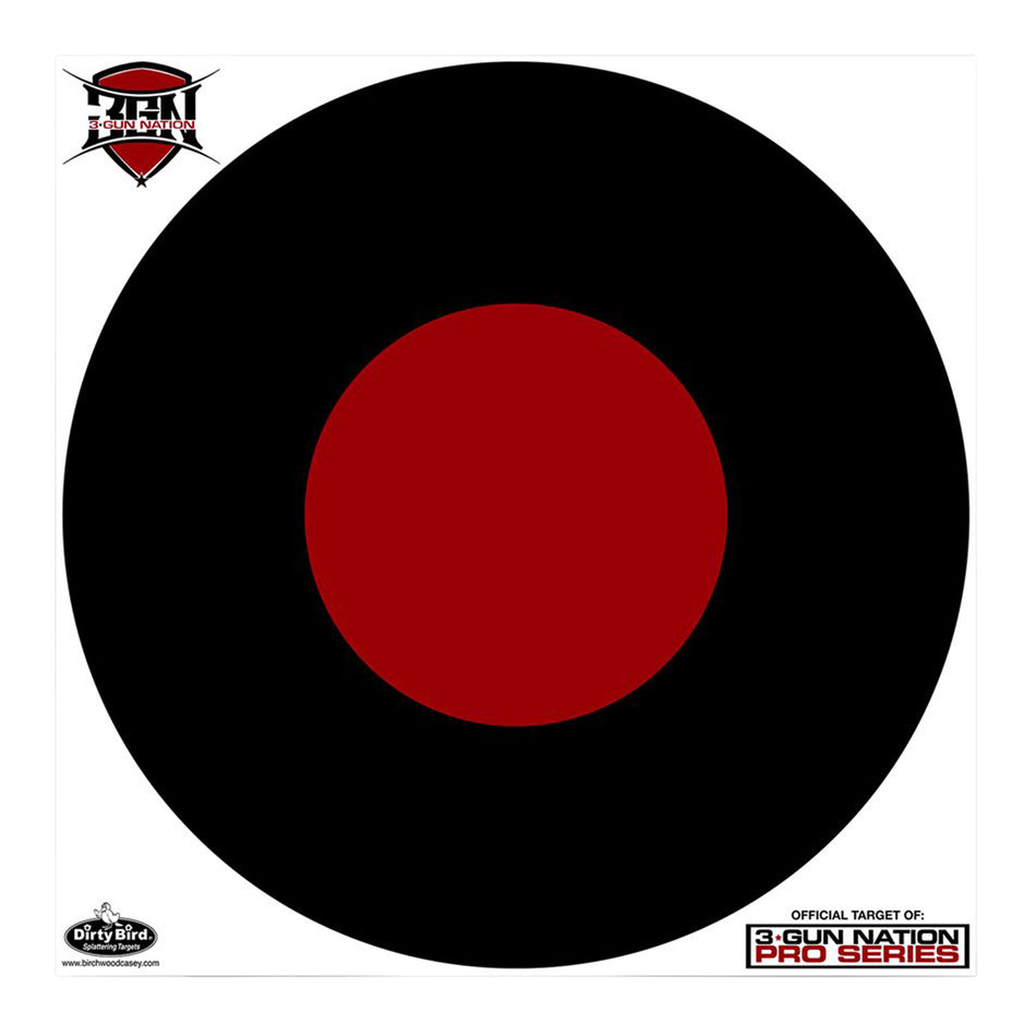 Birchwood Casey 35187 Dirty Bird 3-Gun Nation Circle Paper Hanging Target 17.25" Black/Red 5 Pack