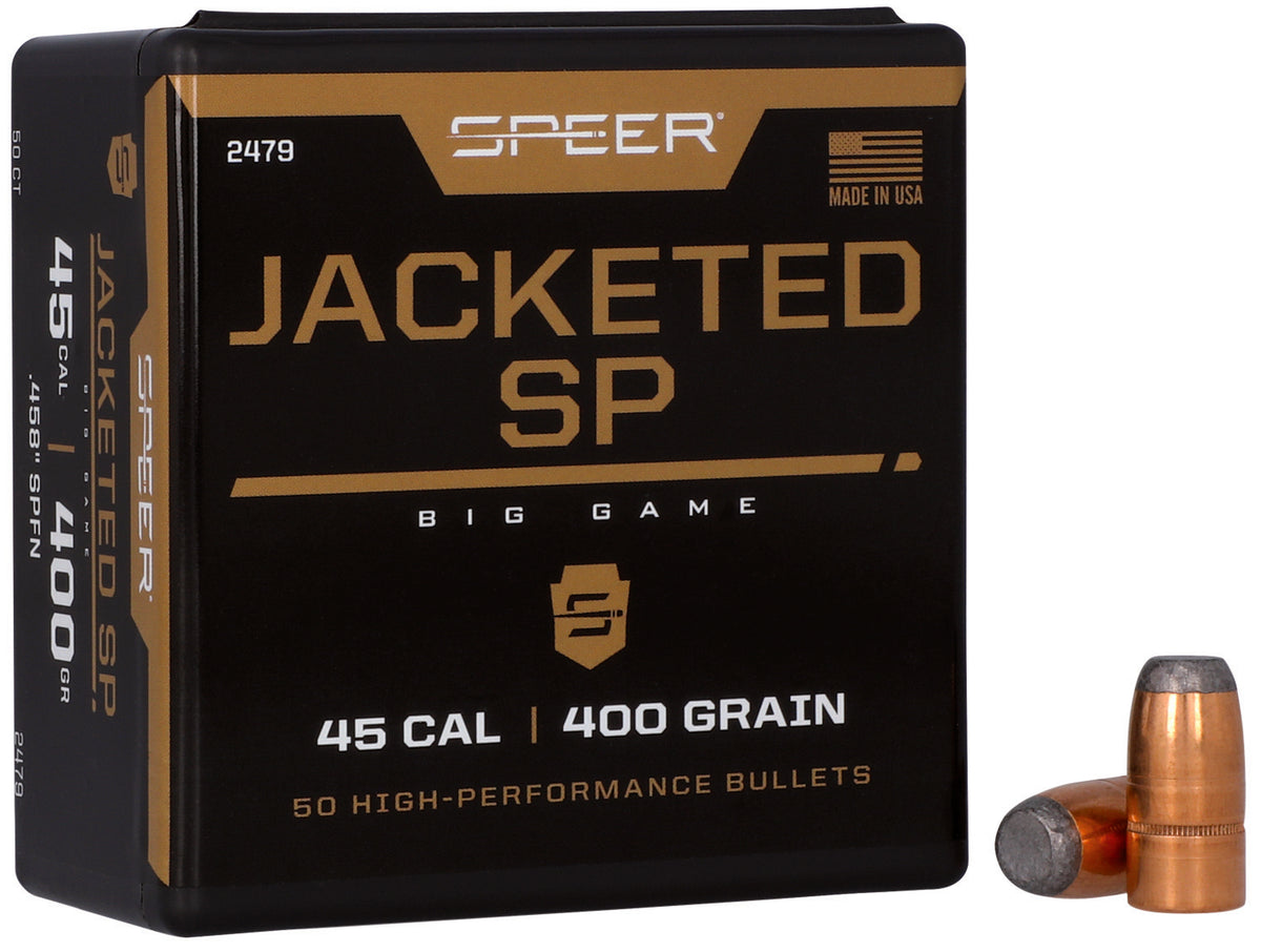 Speer Hot-Cor .45 Caliber 400 Grain Soft Point Flat Nose Large Bore Projectiles