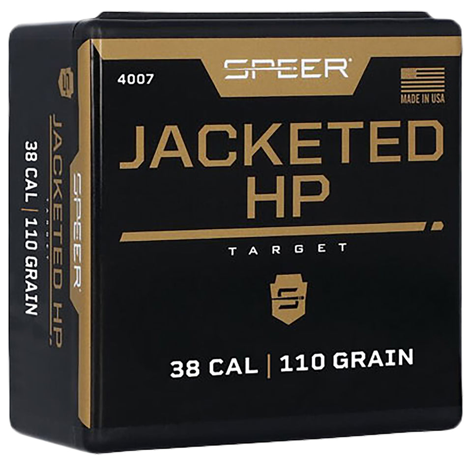 Speer #4007 38 Cal 110gr Jacketed Hollow Point Handgun Bullets Box of 100