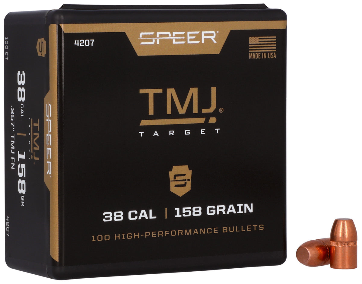 Speer #4207 38 Cal 158gr Total Metal Jacket Component Bullets Box of 100
