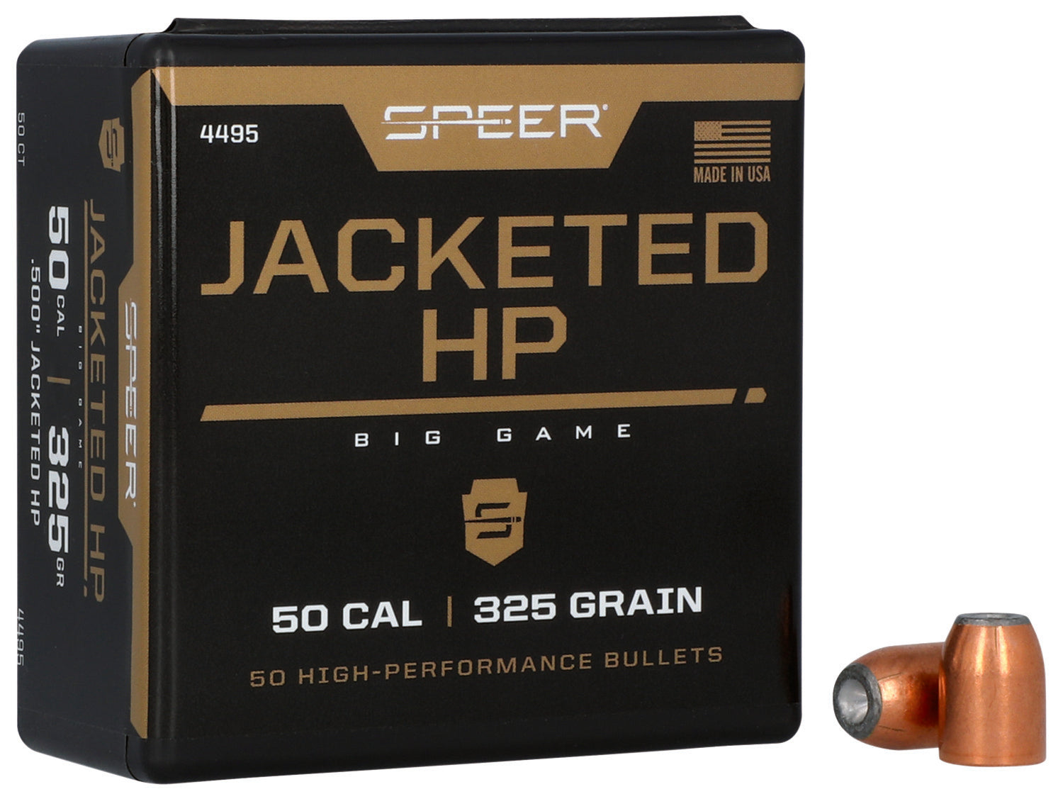 Speer #4495 50 Cal 325gr Jacketed Hollow Point Component Bullets Box of 50