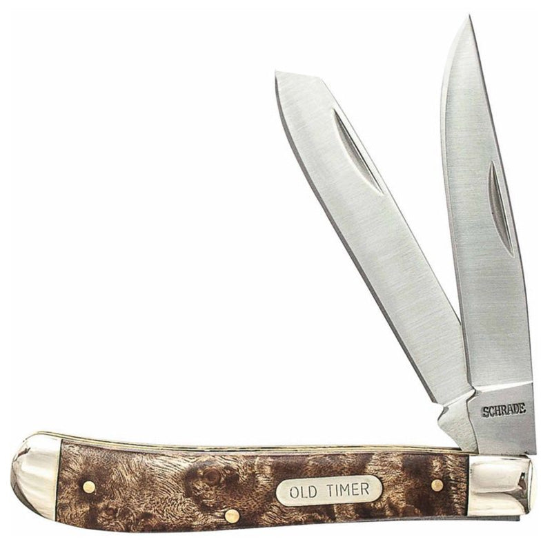 Old Timer Gunstock Trap Folding Knife with Ironwood Handle, 3-7/8"