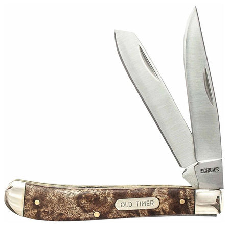 Old Timer Gunstock Trap Folding Knife with Ironwood Handle, 3-7/8"