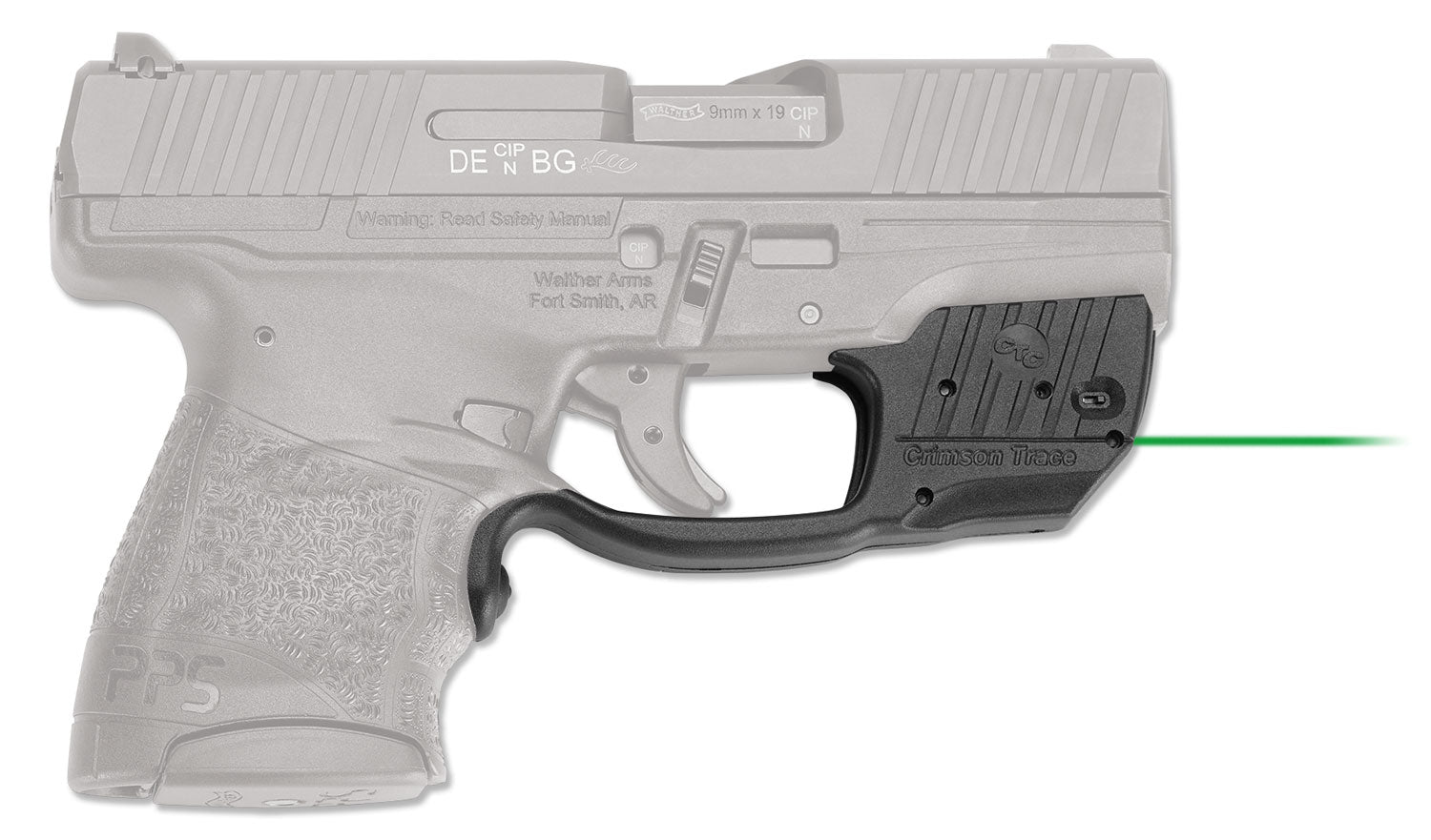 Crimson Trace 0158101 Laserguard for Walther PPS M2, Green Laser, Black Polymer