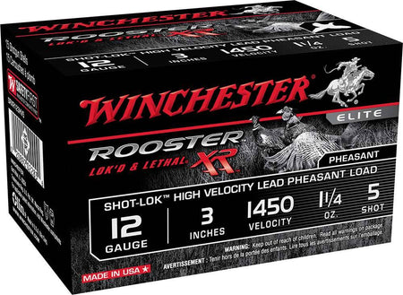 Winchester ROOSTER XR Shot-Lok High Velocity Hunting 12 Gauge 3 in / 3 in #5 1-1/4 oz