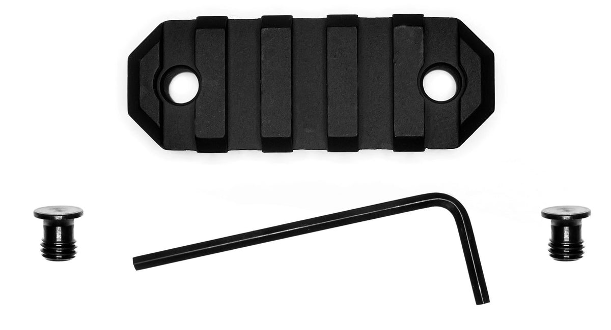 GrovTec US GTSW227 2.2 Inch 5 Slot Picatinny KeyMod Rail Black Anodized Aluminum