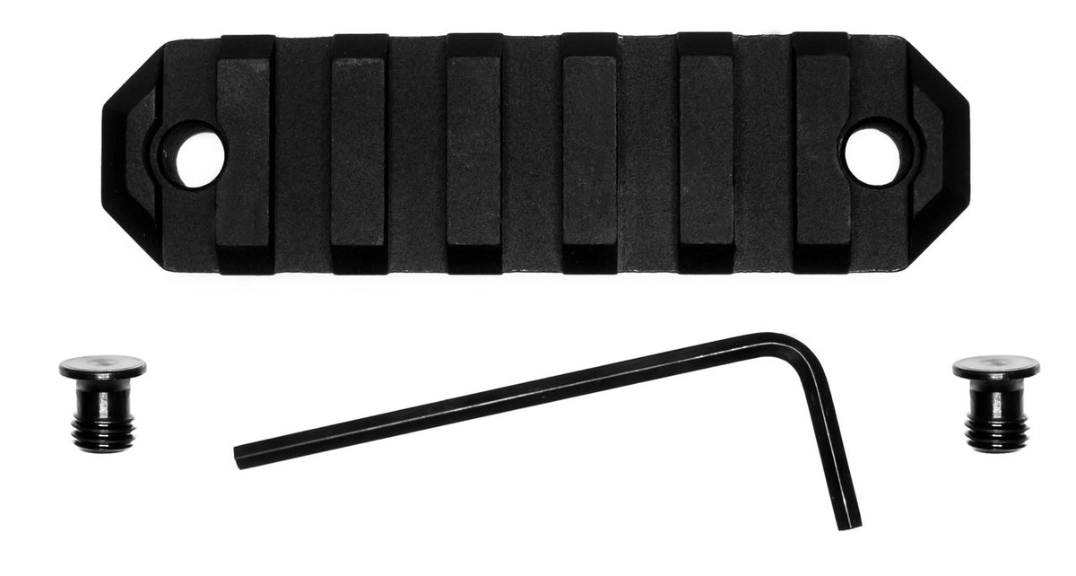 GrovTec US GTSW228 3 Inch 7 Slot Picatinny KeyMod Rail Black Anodized Aluminum