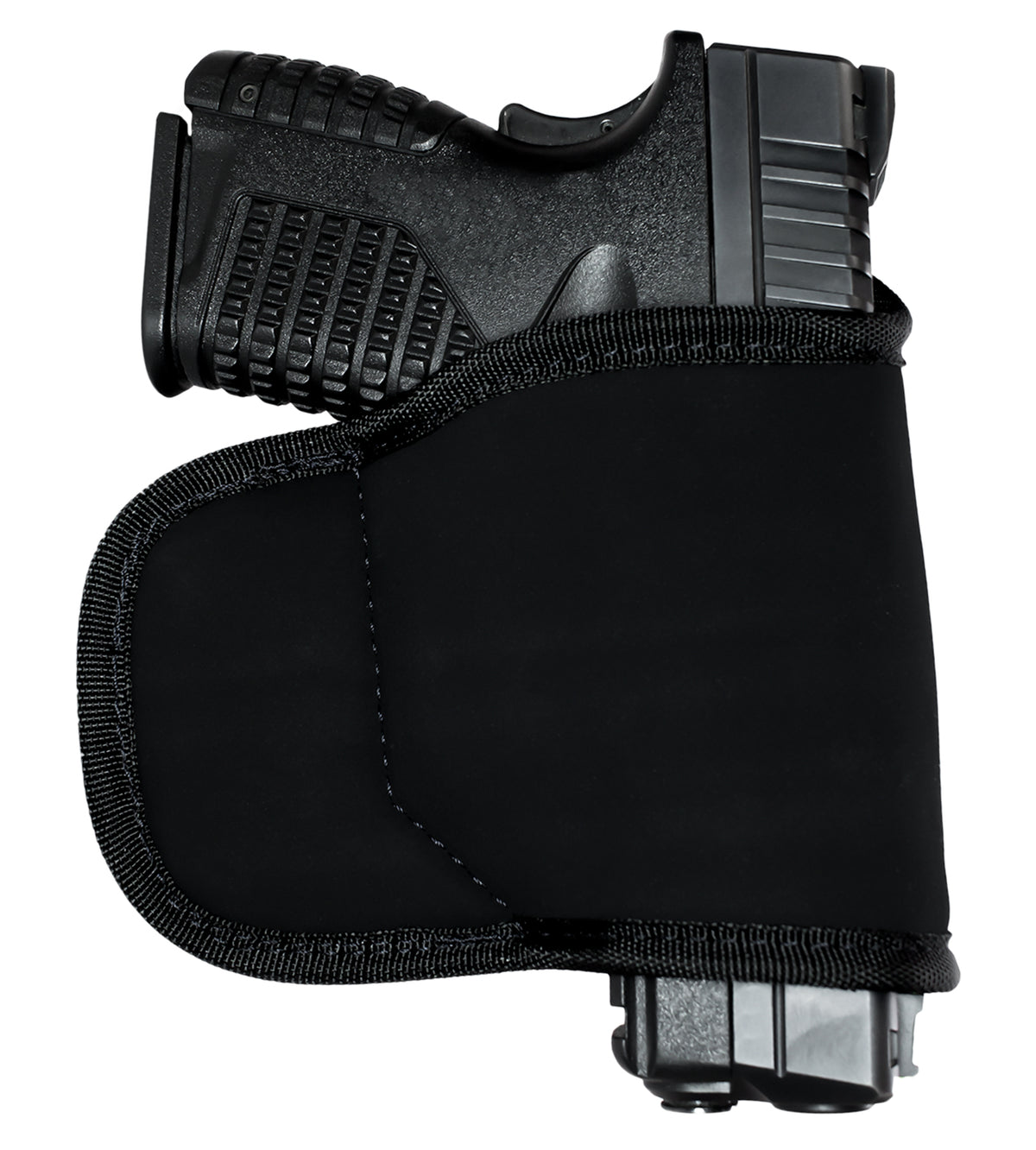 GrovTec GTHL15098BLK Multi-Fit OWB Holster Black Suede Belt Loop Fits Small/Med Semi-Auto Right Hand