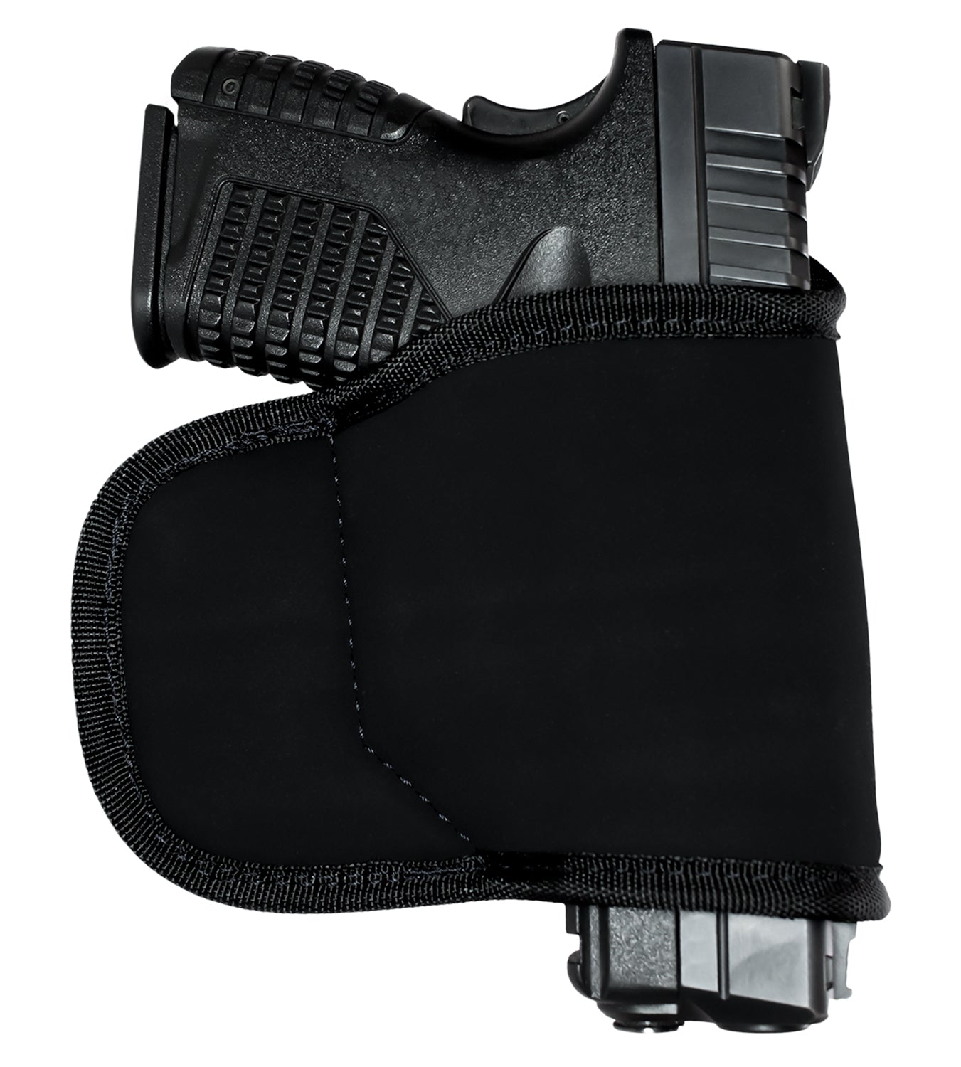 GrovTec GTHL15098BLK Multi-Fit OWB Holster Black Suede Belt Loop Fits Small/Med Semi-Auto Right Hand