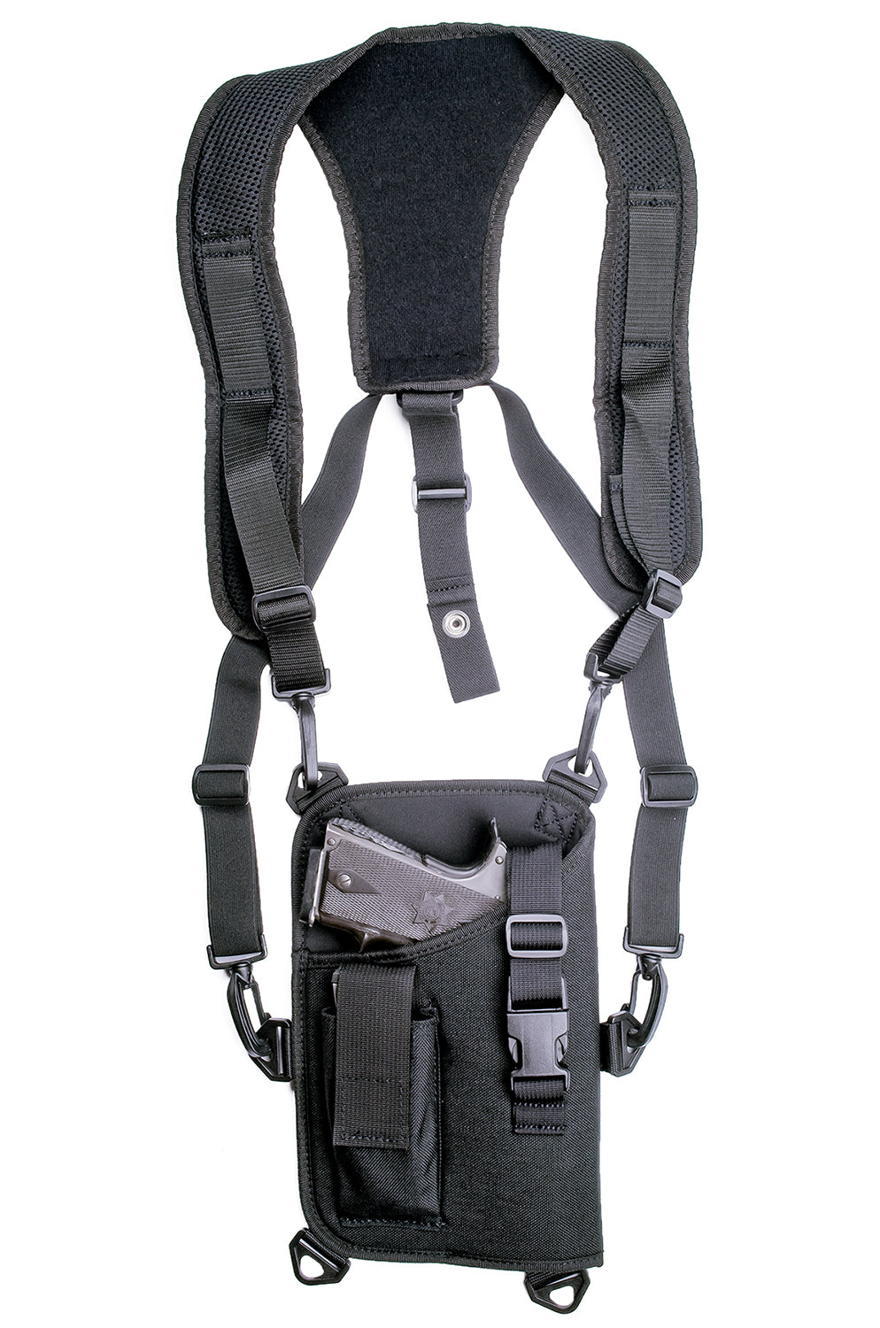 GrovTec GTHL14905R Trail Pack Shoulder Holster Black 1000D Nylon Harness Large Semi-Auto 4.50-5" Barrel Right Hand