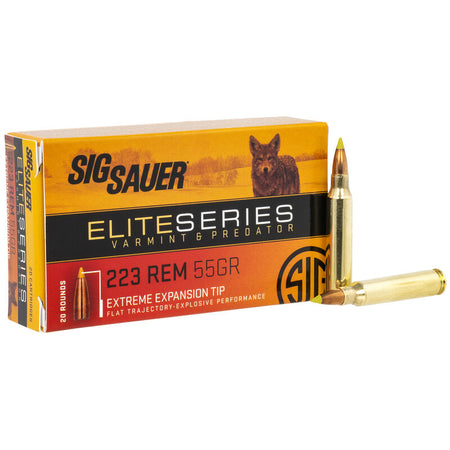Sig Sauer E223V220 Elite Hunting Varmint & Predator Extreme Expansion Tip  55 Grain .223 Remington