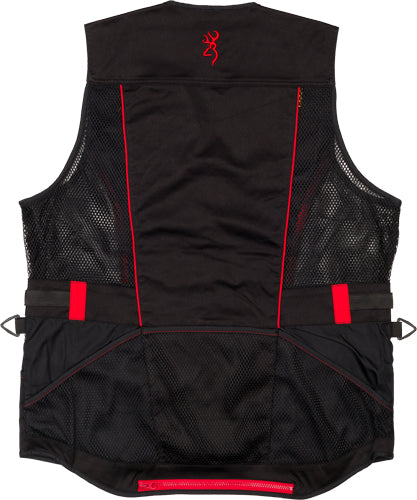 Browning Ace Shooting Vest Right-Hand Large Black with Red Trim