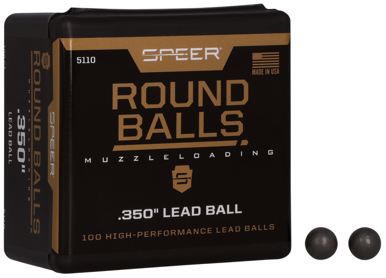 Speer 36 Cal 64gr Round Lead Ball Muzzleloader Bullets 100 Per Box