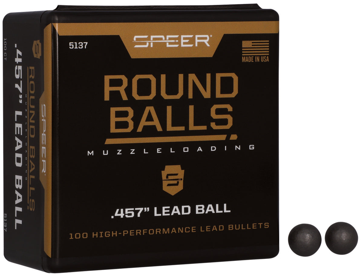 Speer 45 Cal 143gr Round Lead Ball Black Powder Bullets 100 Per Box