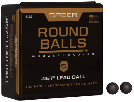 Speer 45 Cal 143gr Round Lead Ball Black Powder Bullets 100 Per Box