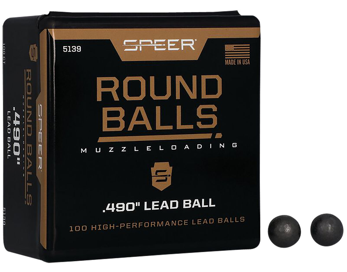 Speer 50 Cal 176gr Round Lead Ball Black Powder Bullets 100 Per Box