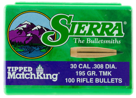 Sierra 7795 30Cal 155gr Tipped MatchKing Reloading Bullets 100/Box