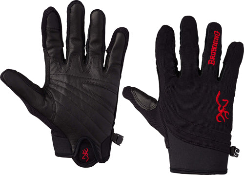 Browning Ace Shooting Gloves Large Black with Red Trim
