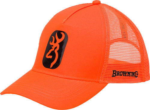 Browning Centerfire Blaze Orange Mesh Snapback Cap with Buckmark Patch