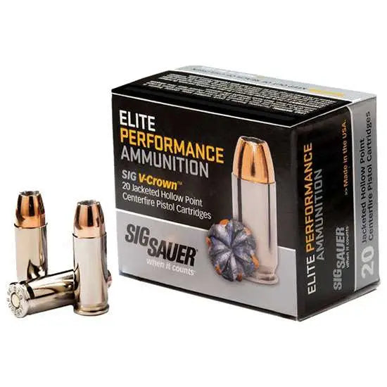 Sig Sauer ELITE PERFORMANCE JHP Hollow Point +P Personal Defense .38 Super 125 gr JHP ammo