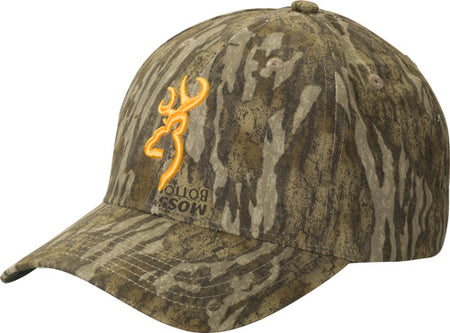 Browning Rimfire Cap with Buckmark Logo in Bottomland Camo - Velcro Closure