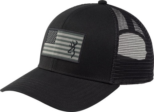 Browning Glory Mesh Snapback American Flag Patch Cap - Black OSFM