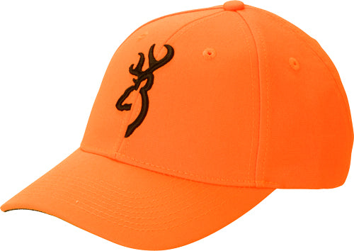 Browning Safety Orange Adjustable Cap with 3D Buckmark Logo