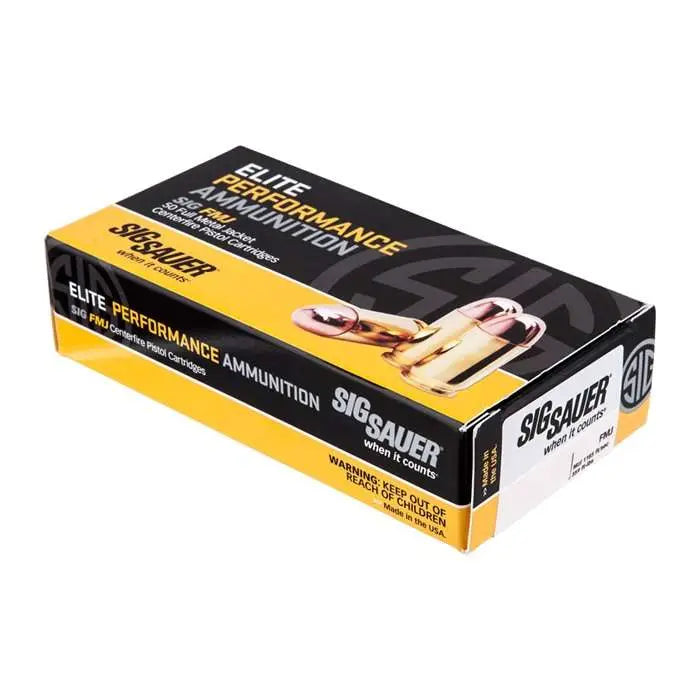Sig Sauer Elite Ball FMJ+P Training,Target .38 Super 125 gr FMJ ammo