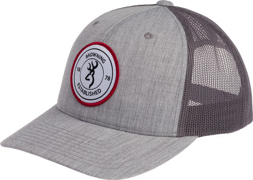 Browning Scout Logo Heather Gray Adjustable Cap with Circle Patch