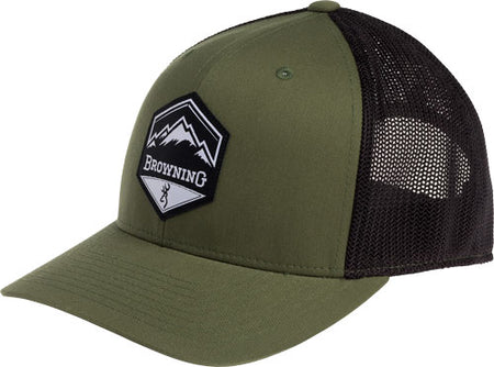 Browning Mountain Buck Logo Loden Mesh Back 110 Snap Closure Cap