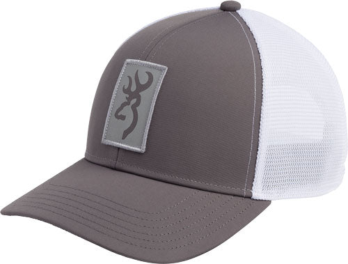 Browning Beacon Logo Gray Mesh Snapback Cap with Rectangle Patch