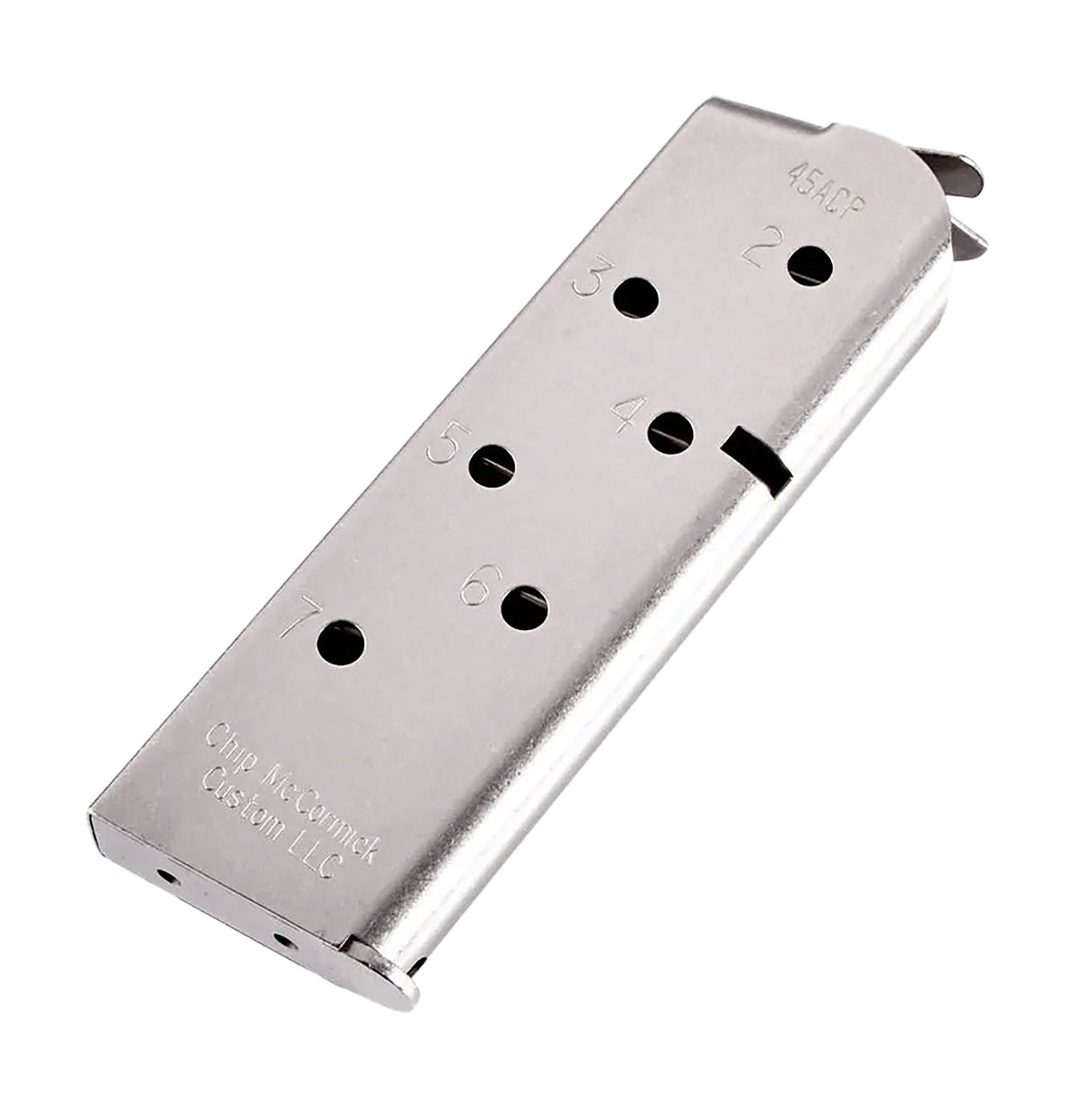 CMC Products 14120 Match Grade 7rd .45 ACP 1911 Officer Magazine, Stainless Steel