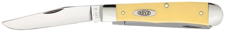 Case 00161 Trapper 3.25"/3.27" Folding Clip Point/Spey Chrome Vanadium Steel Blade Yellow Synthetic Handle