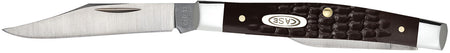 Case 00083 Small Pen 2"/1.47" Folding Clip/Pen Stainless Steel Blade Brown Jigged Synthetic Handle