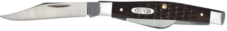 Case 00081 Small Stockman 2" Folding Clip/Sheepfoot/Pen Stainless Steel Blade Brown Jigged Synthetic Handle