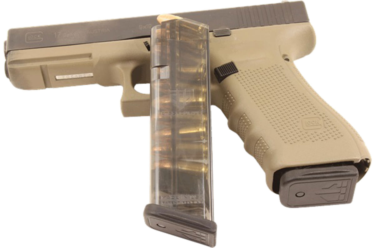 ETS Group GLK1710 10rd 9mm Luger Pistol Magazine for Glock 17/18/19/26/45/34 Gen1-5 Clear Polymer