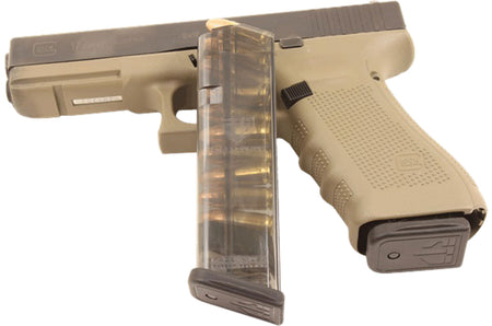 ETS Group GLK1710 10rd 9mm Luger Pistol Magazine for Glock 17/18/19/26/45/34 Gen1-5 Clear Polymer