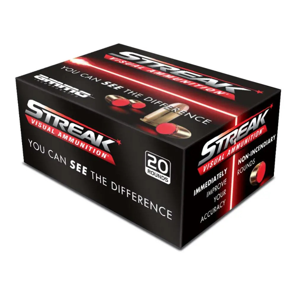 Streak 380090JHPSTRKRED Visual Ammunition Tracer Jacketed Hollow Point JHP 90 Grain .380 ACP/Auto
