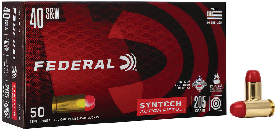 American Eagle AE40SJAP1 Syntech Action Pistol Total Syntech Jacket Flat Nose  205 Grain .40 S&W