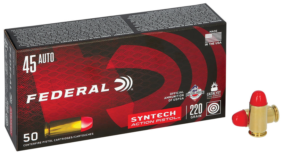 American Eagle AE45SJAP1 Syntech Action Pistol Total Syntech Jacket Flat Nose  220 Grain .45 ACP/Auto