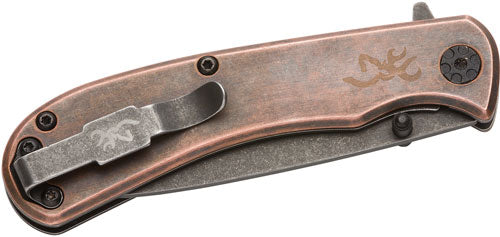 Browning Rivet Folder 3" Copper Folding Knife with Finger Flipper