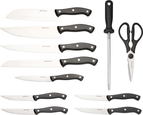 Browning Kitchen Knife Set with Butcher Block