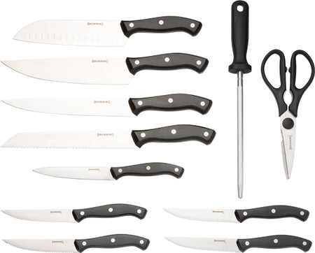 Browning Kitchen Knife Set with Butcher Block
